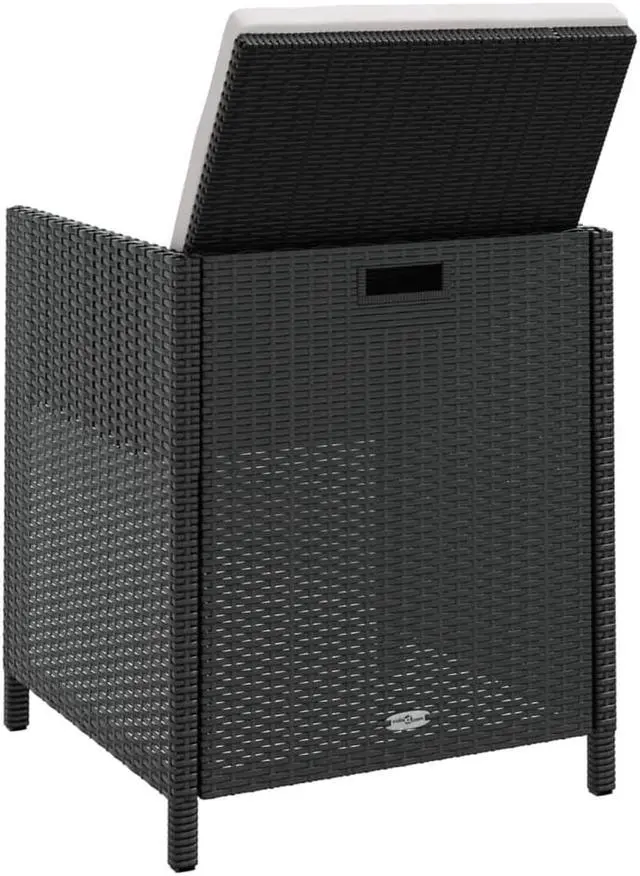 Alt view image 4 of 7 - vidaXL Patio Dining Set 9 Piece Outdoor Table and Chair Acacia Wood Black