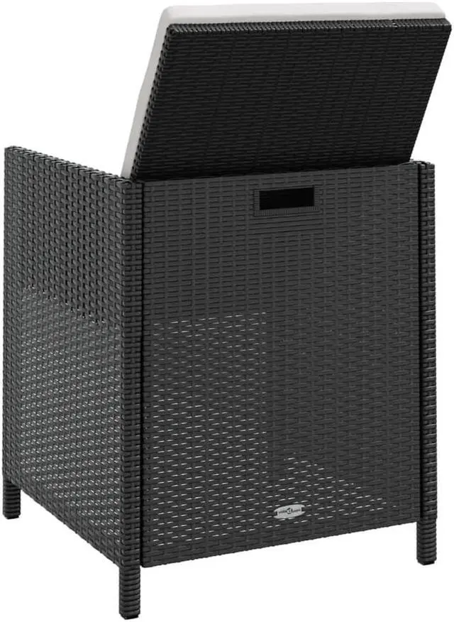 Alt view image 4 of 7 - vidaXL Patio Furniture Set Outdoor Table and Chair 11 Piece Acacia Wood Black