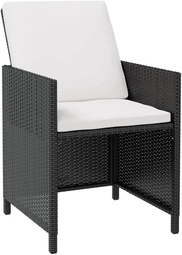 Alt view image 2 of 7 - vidaXL Patio Furniture Set Outdoor Table and Chair 11 Piece Acacia Wood Black