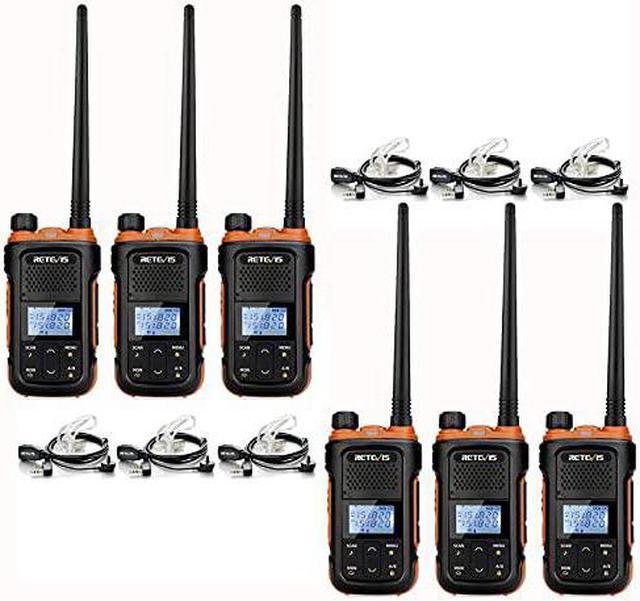 Retevis RB27V MURS Walkie Talkies with Earpiece, Rechargeable Way Radio  Long Range, NOAA VOX Flashlight LCD Display, for Warehouse Retails School(6  Pack) Radios