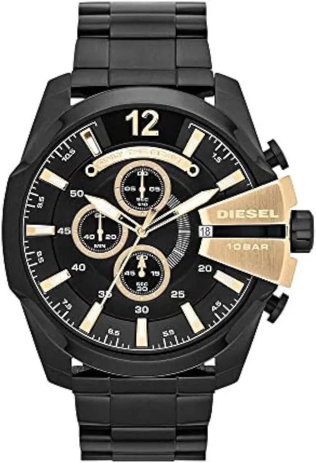 Alt view image 16 of 16 - DIESEL MEN'S MEGA CHIEF 53MM IP STEEL BRACELET & CASE QUARTZ WATCH DZ4338