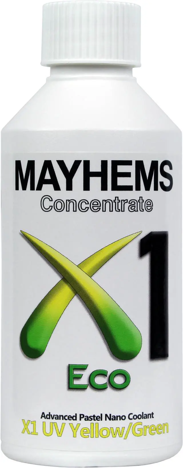 Alt view image 2 of 3 - Mayhems X1 Eco PC Coolant Concentrate, 250mL, UV Yellow / Green