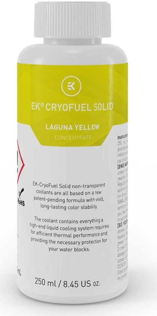 Alt view image 7 of 7 - EKWB EK-CryoFuel Solid Concentrate PC Coolant, 250mL, Laguna Yellow