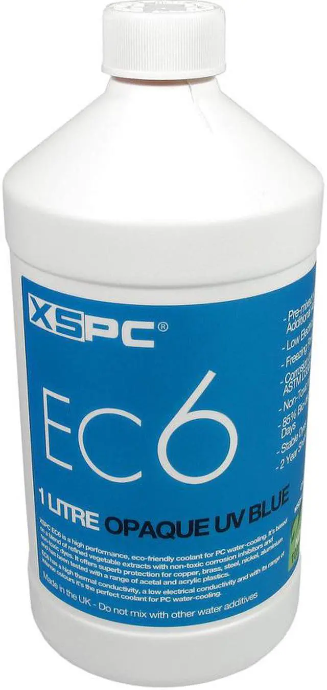 Alt view image 6 of 6 - XSPC EC6 High Performance Premix PC Coolant, Opaque, 1000 mL, UV Blue