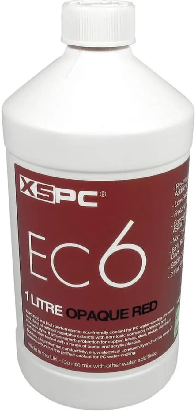 Alt view image 11 of 11 - XSPC EC6 High Performance Premix PC Coolant, Opaque, 1000 mL, Red