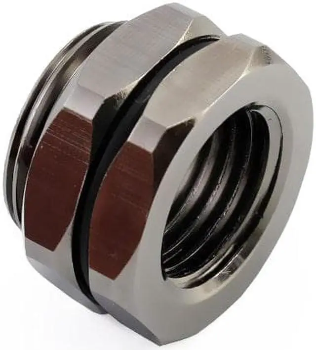 Alt view image 8 of 8 - XSPC G1/4" to G1/4" Bulkhead, Black Chrome