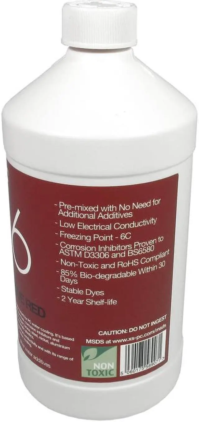 Alt view image 8 of 11 - XSPC EC6 High Performance Premix PC Coolant, Opaque, 1000 mL, Red