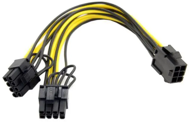 Alt view image 5 of 5 - CY PW-185 PCI Express 6Pin to Dual 8Pin Power Adapter Cable/PCI-E PCI Express ATX 6Pin Male to Dual 8Pin 6Pin Female Video Card Extension Splitter Power Cable