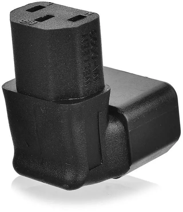 Alt view image 4 of 4 - CY PW-142 IEC Male C14 to Angled IEC Female C13 Power Adapter - Black/CY PW-142 IEC Male C14 to Up Direction Right Angled 90 Degree IEC Female C13 Power Extension Adapter