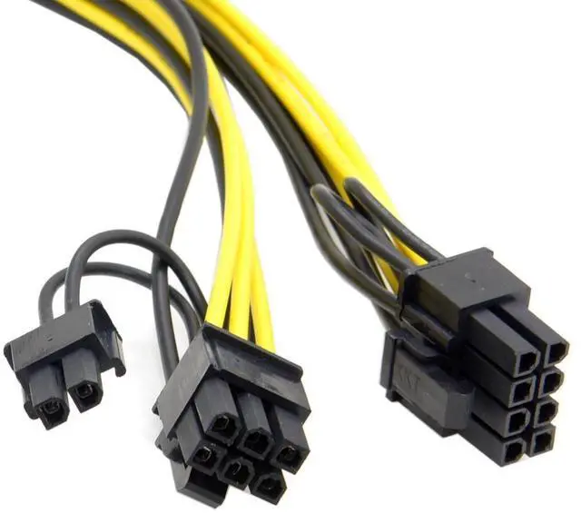 Alt view image 4 of 5 - CY PW-185 PCI Express 6Pin to Dual 8Pin Power Adapter Cable/PCI-E PCI Express ATX 6Pin Male to Dual 8Pin 6Pin Female Video Card Extension Splitter Power Cable