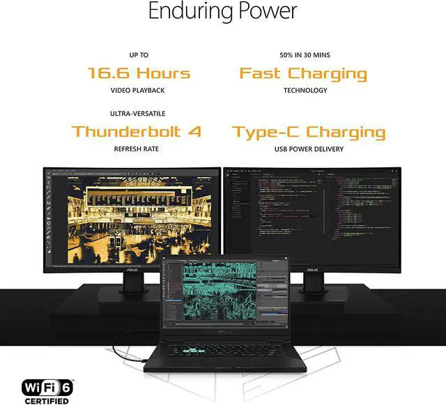 Alt view image 4 of 13 - ASUS TUF Dash 15 (2021) Ultra Slim Gaming Laptop, 15.6” 144Hz FHD, GeForce RTX 3050 Ti, Intel Core i7-11370H, 8GB DDR4, 512GB PCIe NVMe SSD, Wi-Fi 6, Windows 10, Eclipse Grey Color, TUF516PE-AB73