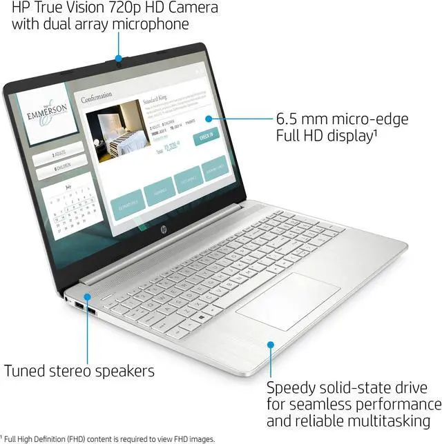 Alt view image 2 of 4 - HP 15.6" FHD Laptop, AMD Ryzen 3 3250U - 4GB RAM - 1TB SSD - Windows 10 Home in S mode - Silver