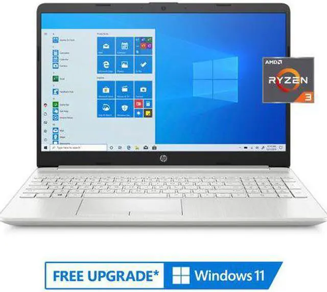 Main image of HP 15.6" HD Laptop - AMD Ryzen 3 3250U - 4GB Memory - 128GB SSD + 1TB HDD - Windows 10, Natural Silver
