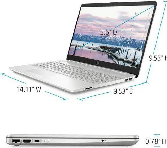 Alt view image 4 of 6 - HP 15.6" HD Laptop - AMD Ryzen 3 3250U - 4GB Memory - 128GB SSD + 1TB HDD - Windows 10, Natural Silver