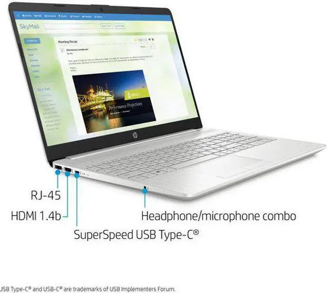 Alt view image 5 of 6 - HP 15.6" HD Laptop - AMD Ryzen 3 3250U - 4GB Memory - 128GB SSD + 1TB HDD - Windows 10, Natural Silver