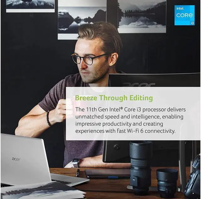 Alt view image 6 of 6 - Acer Aspire 5 15.6" Full HD Slim Laptop | 11th Gen Intel Core i3-1115G4 Processor | 8GB DDR4 | 256GB SSD | Windows 11 Home (S mode) | WiFi 6 | Amazon Alexa