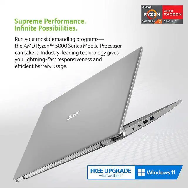 Alt view image 6 of 7 - Acer Swift 3 Thin & Light Laptop, 14" Full HD IPS Display, AMD Ryzen 7 5700U Octa-Core Processor with Radeon Graphics, 8GB Memory, 512GB SSD, Wifi 6, Backlit Keyboard, Fingerprint Reader