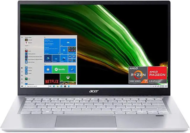 Main image of Acer Swift 3 Thin & Light Laptop, 14" Full HD IPS Display, AMD Ryzen 7 5700U Octa-Core Processor with Radeon Graphics, 8GB Memory, 512GB SSD, Wifi 6, Backlit Keyboard, Fingerprint Reader