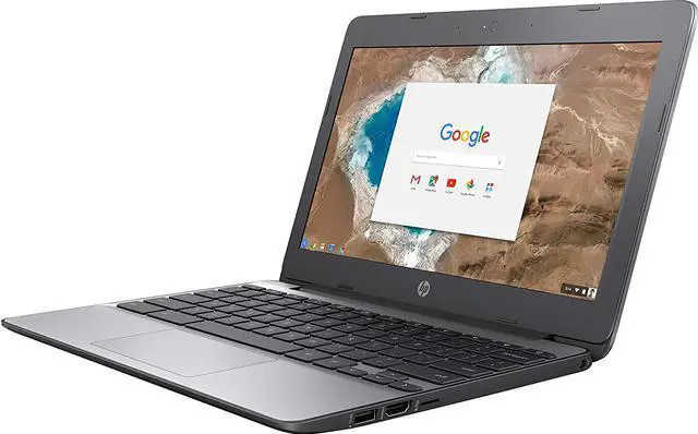 Alt view image 2 of 8 - HP 11.6-Inch Chromebook (Intel Dual-Core Celeron N3060, 1.6GHz, 2GB RAM, 16GB eMMC, HD Display (1366 x 768), HD Webcam, Bluetooth, HDMI, Chrome OS)
