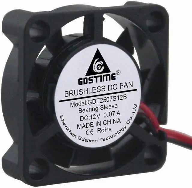 Alt view image 3 of 3 - 12V 25mm 25x25x7mm 2pin Brushless CPU PC Cooling cooler Fan 0.07A