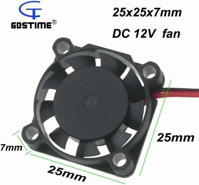 Alt view image 4 of 5 - 5V 25x25x7mm Brushless PC CPU Cooling Cooler Fan 2pin