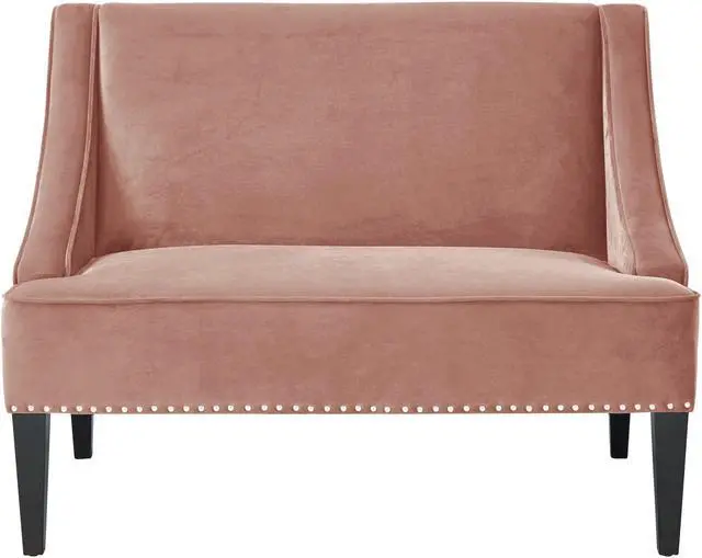 Alt view image 2 of 7 - Inspired Home Reyna Bench - Upholstered | Swoop Arm, Blush Velvet