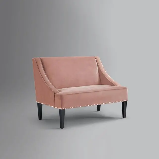 Alt view image 5 of 7 - Inspired Home Reyna Bench - Upholstered | Swoop Arm, Blush Velvet