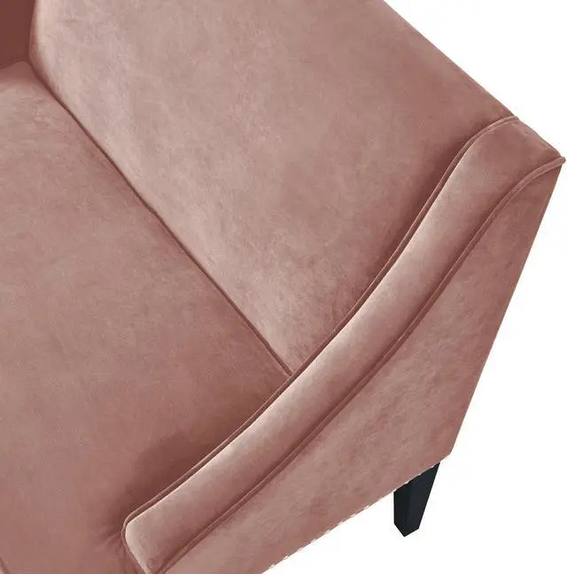Alt view image 6 of 7 - Inspired Home Reyna Bench - Upholstered | Swoop Arm, Blush Velvet