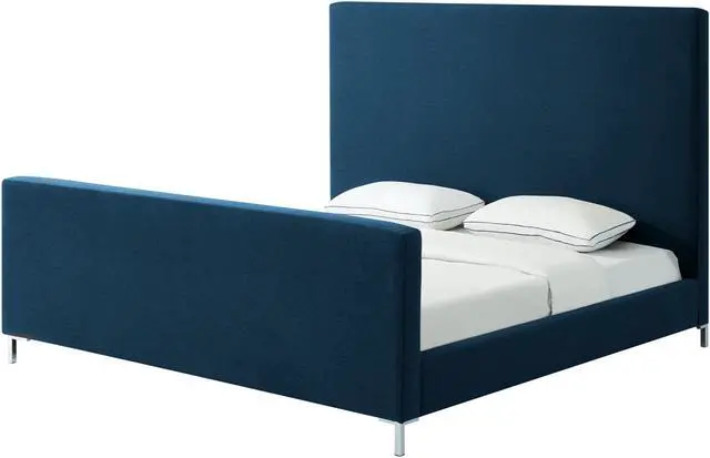 Alt view image 2 of 7 - Inspired Home Montgomery Platform Bed - Upholstered | Denim Linen