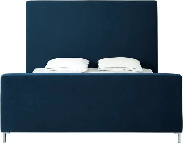 Alt view image 3 of 7 - Inspired Home Montgomery Platform Bed - Upholstered | Denim Linen