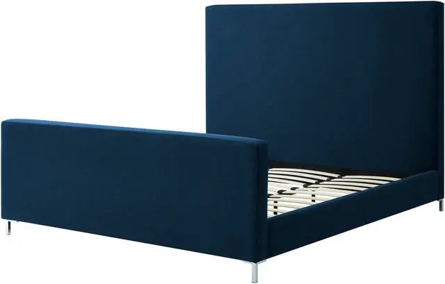 Alt view image 6 of 7 - Inspired Home Montgomery Platform Bed - Upholstered | Denim Linen