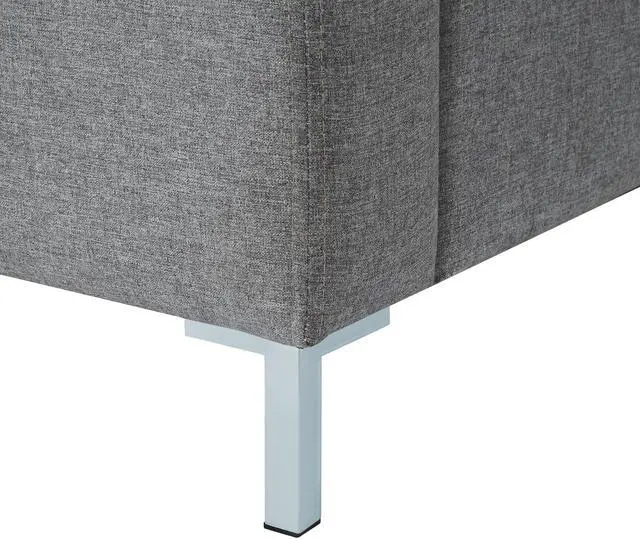 Main image of Inspired Home Montgomery Platform Bed - Upholstered | Grey Linen