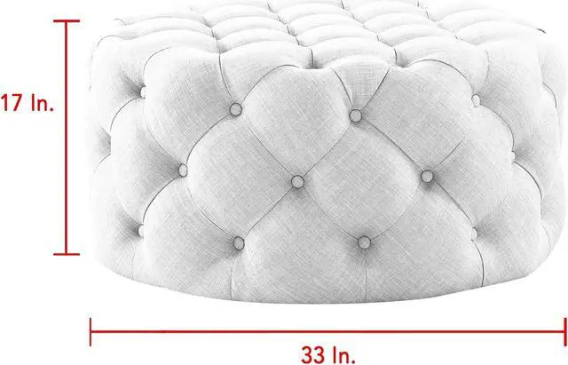 Alt view image 5 of 5 - Inspired Home Jenelle Cocktail Ottoman - Tufted Allover | Castered Legs, Black Linen