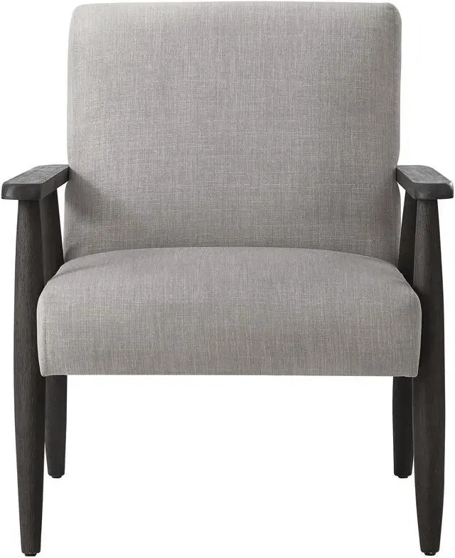 Alt view image 2 of 7 - Rustic Manor Kalea Armchair - Upholstered | Square Arms, Grey/Black Linen