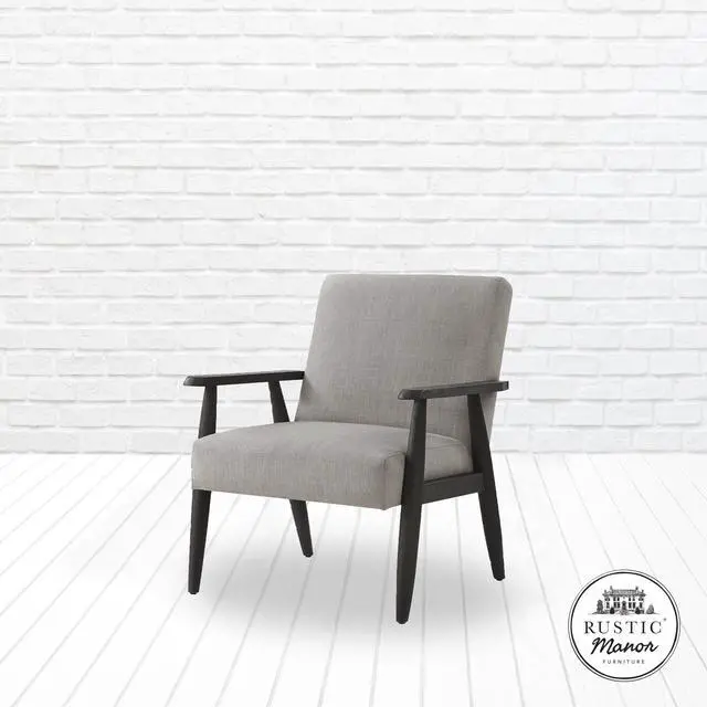 Alt view image 4 of 7 - Rustic Manor Kalea Armchair - Upholstered | Square Arms, Grey/Black Linen