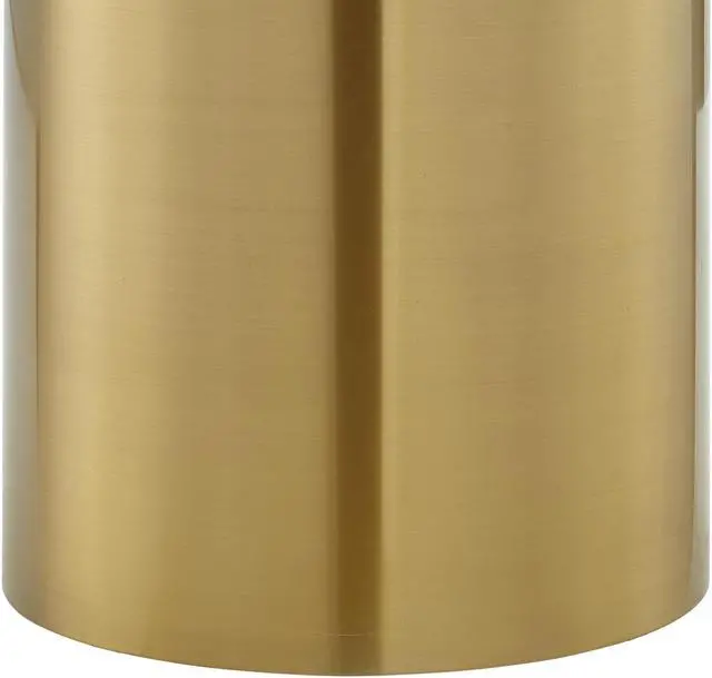 Alt view image 4 of 6 - Inspired Home Mckinlee End Table - Stainless Steel Pedestal | Natural Marble Stone, White/Gold