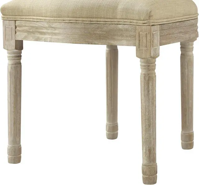 Alt view image 5 of 7 - Rustic Manor Avaleigh Dining Chair - Armless, Upholstered | Button Tufted, Oval Back, Beige Linen