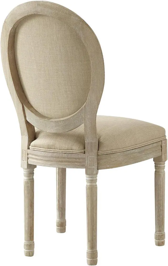 Alt view image 4 of 7 - Rustic Manor Avaleigh Dining Chair - Armless, Upholstered | Button Tufted, Oval Back, Beige Linen
