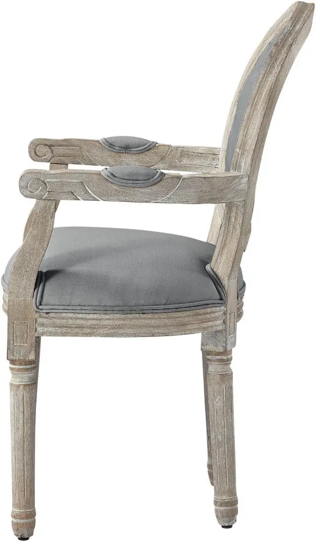 Alt view image 3 of 7 - Rustic Manor Avaleigh Dining Chair - Upholstered | Button Tufted, Oval Back, Grey Linen