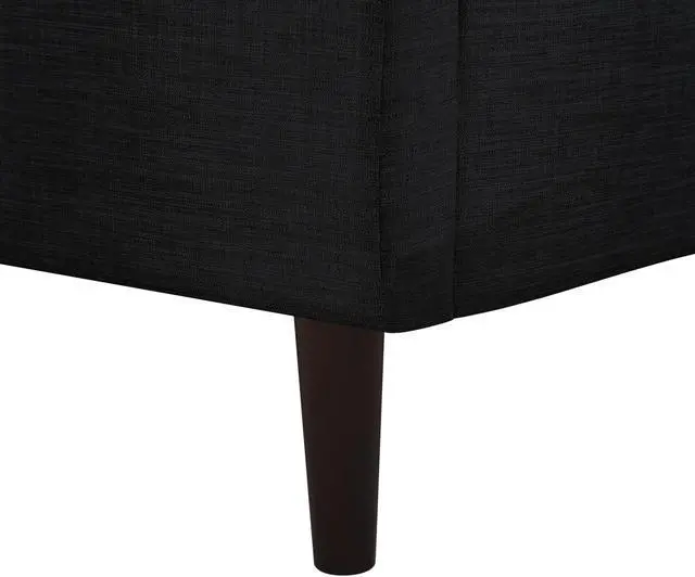 Alt view image 6 of 7 - Rustic Manor Averee Platform Bed - Upholstered | Wingback Headboard, Nailhead Trim, Charcoal Linen