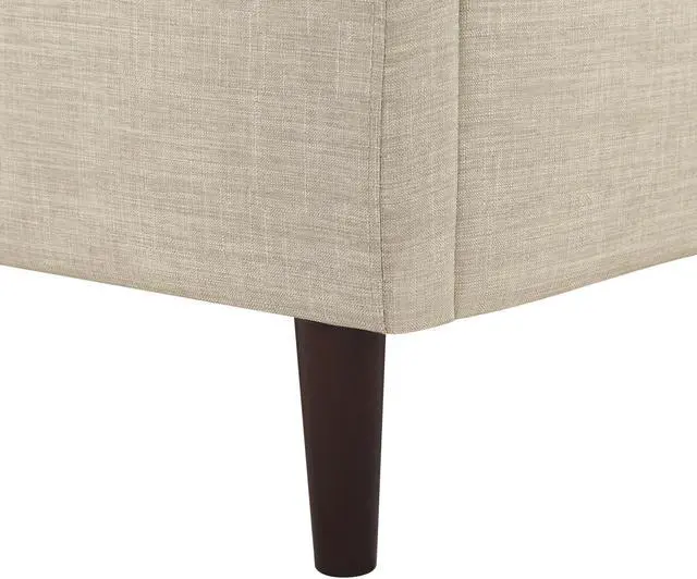 Alt view image 6 of 7 - Rustic Manor Averee Platform Bed - Upholstered | Wingback Headboard, Nailhead Trim, Beige Linen