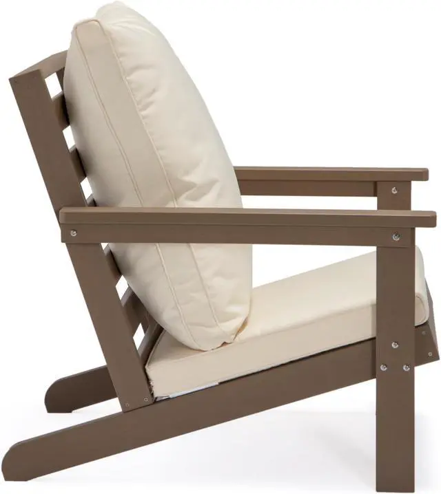 Alt view image 4 of 7 - Inspired Home Kambrie Outdoor 3pc Seating Group - Set Includes: 2 Armchairs, 1 Side Table | Indoor, Outdoor, All-Weather, Removable and Washable Cushions, Teak