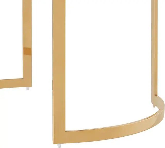 Alt view image 6 of 7 - Inspired Home Perseus Coffee Table - Mirrored Top | Abstract Shape, Gold
