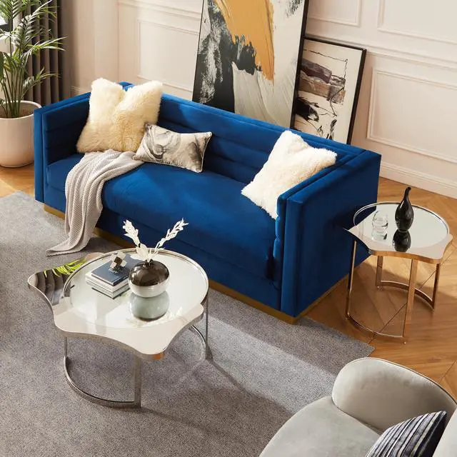 Alt view image 3 of 7 - Inspired Home Perseus Coffee Table - Mirrored Top | Abstract Shape, Chrome