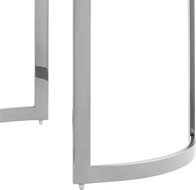 Alt view image 6 of 7 - Inspired Home Perseus Coffee Table - Mirrored Top | Abstract Shape, Chrome