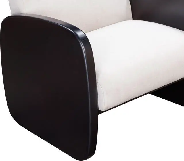 Alt view image 6 of 7 - Inspired home Haneen  - Wooden Arm | Upholstered, Black Wood Linen