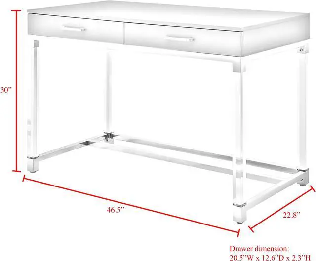 Alt view image 7 of 7 - Inspired Home Vance  Writing Desk, Black/Gold