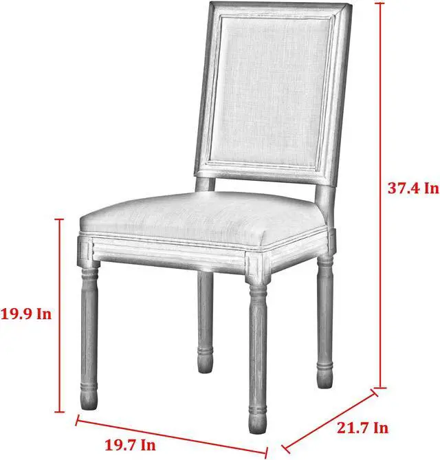 Alt view image 7 of 7 - Rustic Manor Malikai Dining Chair (Set of 2) - Upholstered | Armless, Cream White Linen
