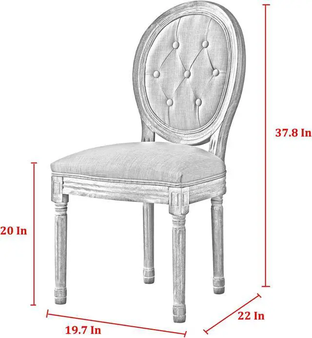 Alt view image 6 of 7 - Rustic Manor Avaleigh Dining Chair - Armless, Upholstered | Button Tufted, Oval Back, Beige Linen