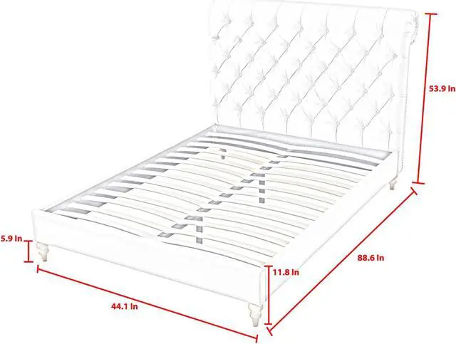Alt view image 7 of 7 - Rustic Manor Chace Bed - Rolled Top Button Tufted | Nailhead Trim, Grey Linen